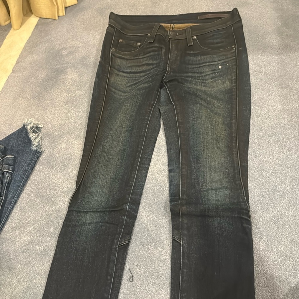 Rag’n’Bone super skinny size 25 jeans with leather detailing